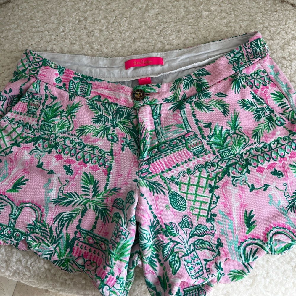 Lilly Pulitzer Pink and Green Bermuda Shorts